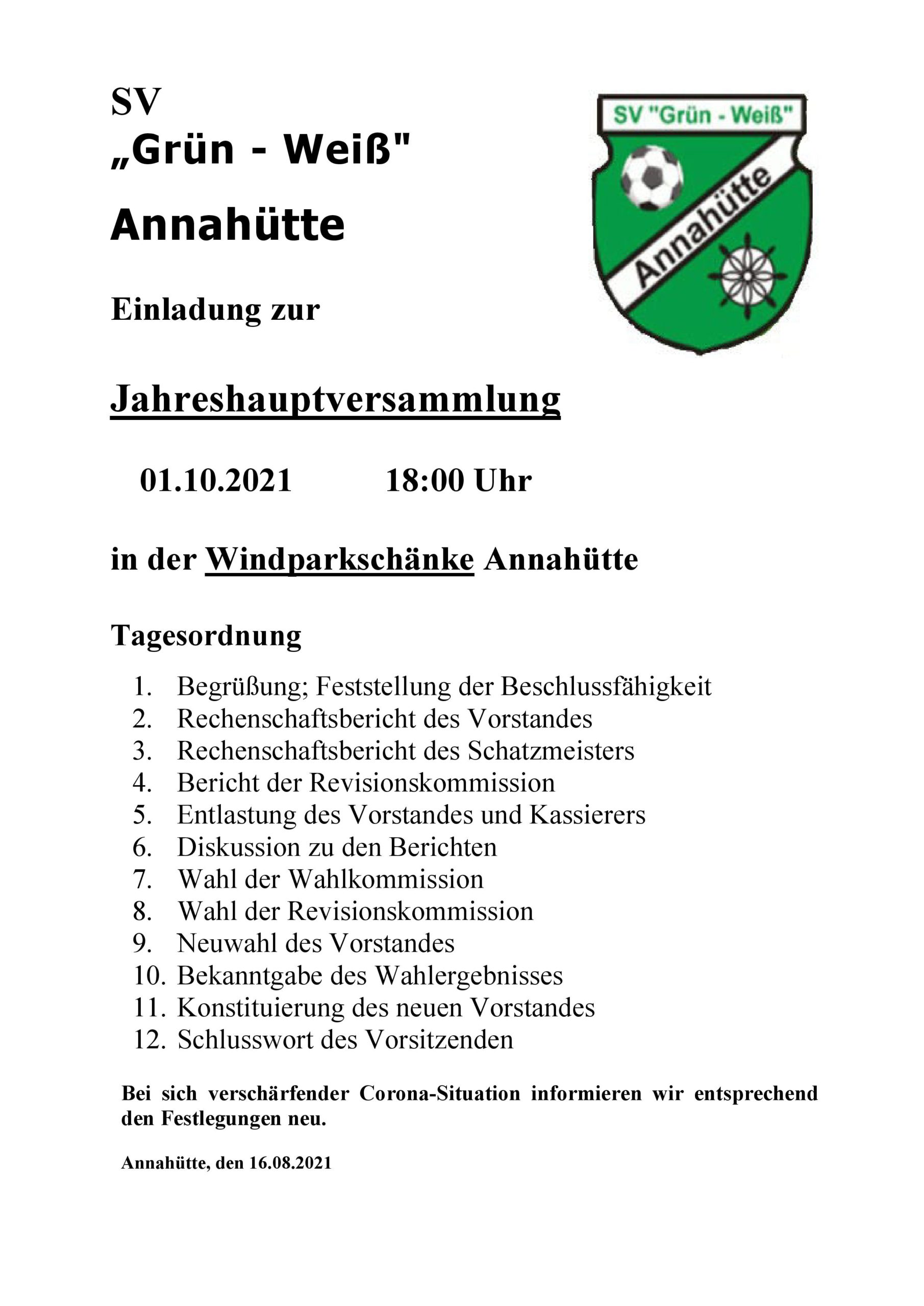 Mitgliederversammlung Annahütte 2021 neu